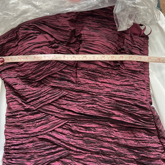 Pronovias Barcelona Dark Purple / Burgundy one shoulder long dress - Picture 11 of 13